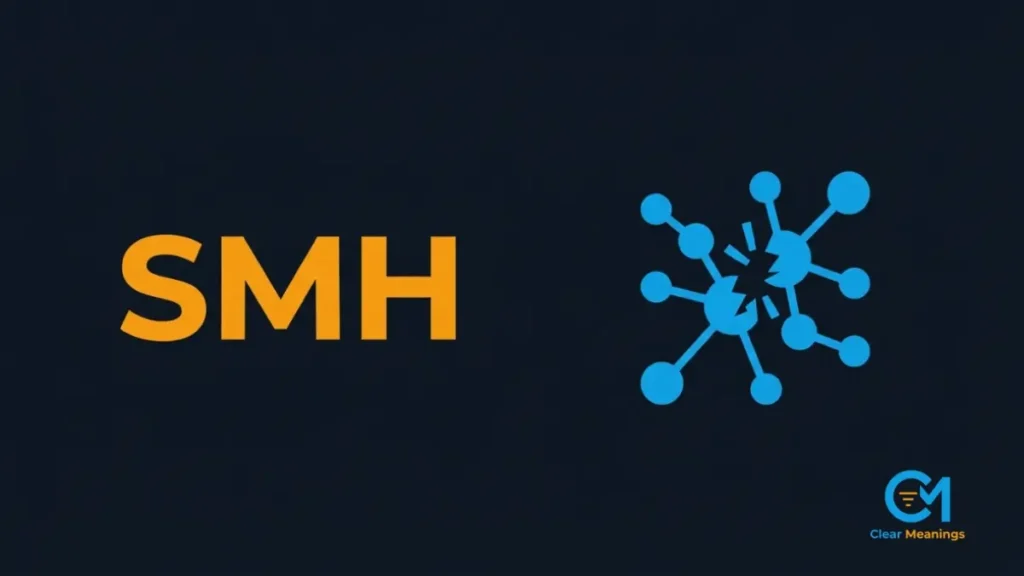 Abstract visual showing a disconnected digital connection node to represent the friction of using SMH slang.
