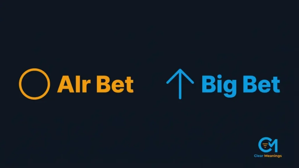 Minimalist diagram showing the emotional intensity difference between the text responses alr bet and big bet.