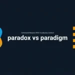 Abstract visual comparing the tonal context of paradox vs paradigm in corporate communications.
