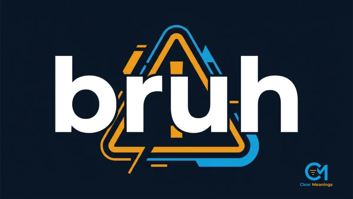 Digital aesthetic warning symbol reflecting the professional risks of using the word bruh in formal workplace communications.