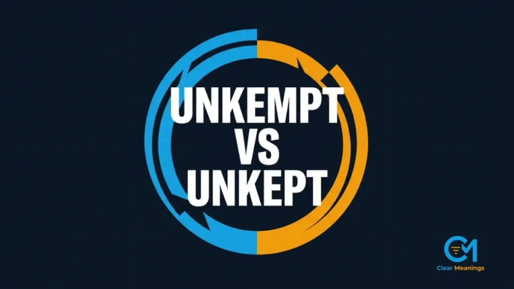 Minimalist contrast vector representing the difference between unkempt and unkept