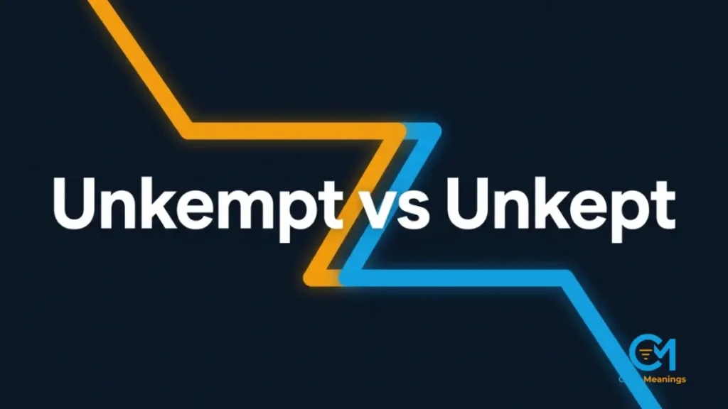 Abstract visual showing the professional word context of unkempt versus unkept