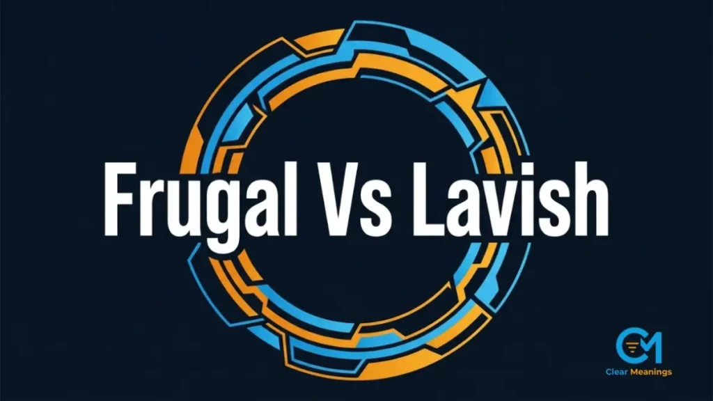 Minimalist segmented ring graphic for frugal vs lavish vocabulary