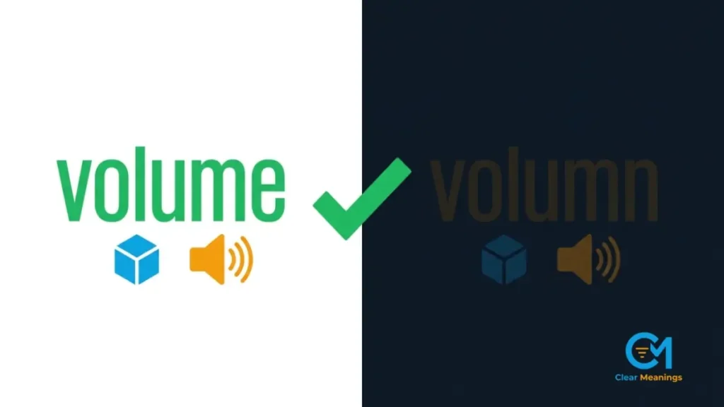 A minimalist split layout defining volume as physical space and sound intensity.