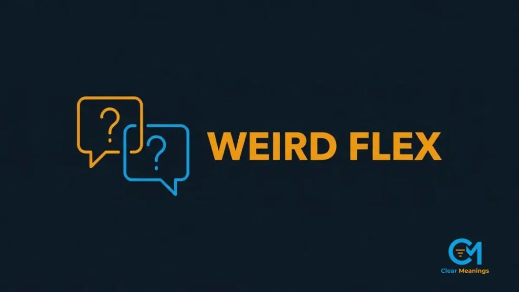 Abstract illustration showing the concept of a weird flex in modern texting slang.