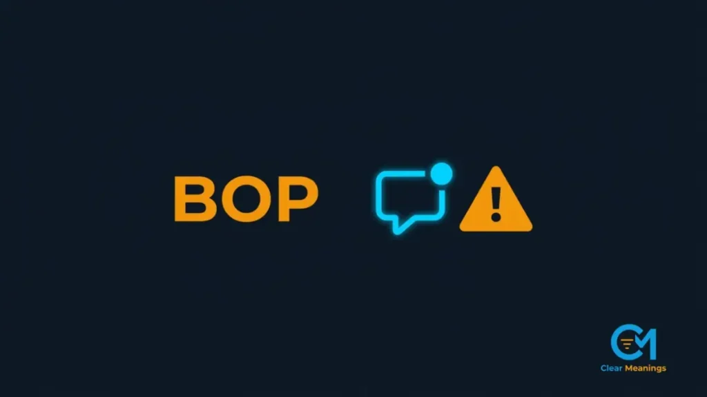 Visual representation contrasting the musical slang meaning of bop with strict corporate communication symbols