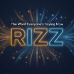 Premium dark illustration explaining the rizz meaning in modern Gen Z slang