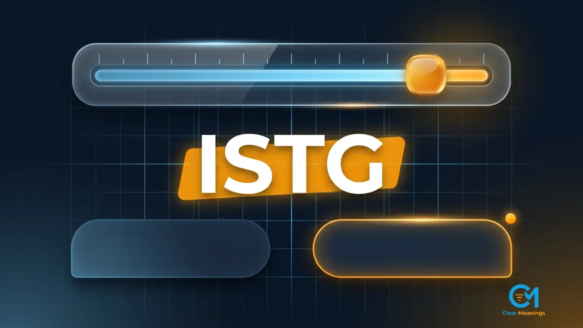 Glass tone meter and highlighted ISTG acronym showing how ISTG adds emphasis to a text message