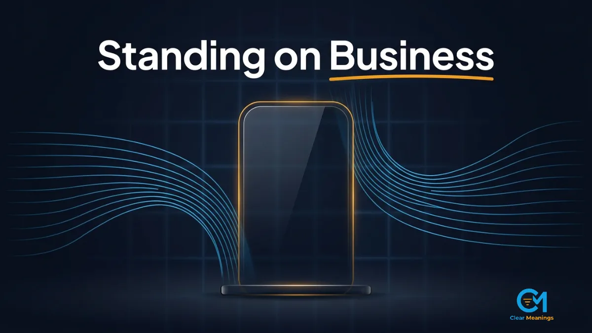 Abstract visual showing a message bubble standing upright and unmoved while pressure waves bend around it, representing the meaning of standing on business